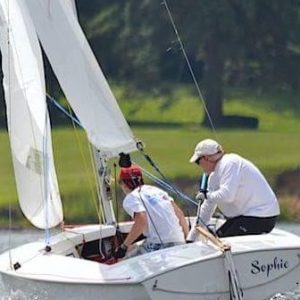 Sailboat Racing through deck spinnaker sheets